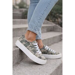 Steve Madden Emmi Camo Platform Sneakers Womens Size 10 Lace Up Casual Shoes